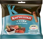 Сухарики, Кириешки 60 г + 25 г с соусом Барбекю Heinz стейк